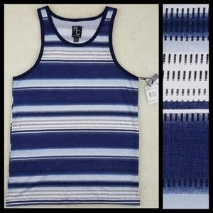 Ron Chereskin Abstract Stripe Mens Tank Top Sz L